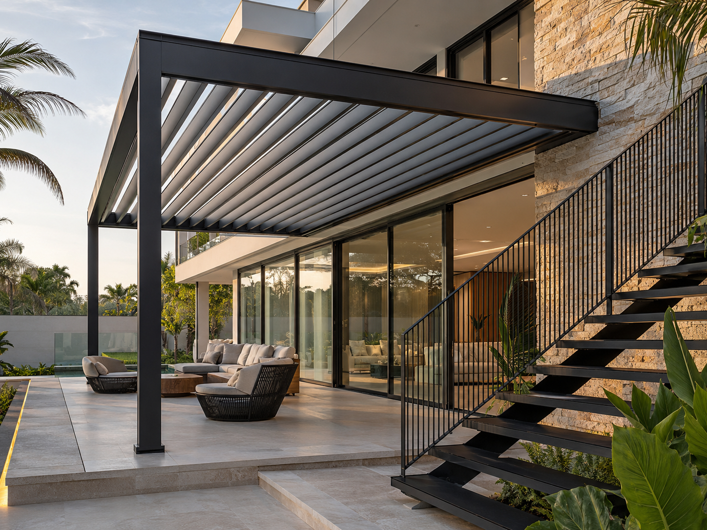 Pergola bioclimatique 2 poteaux